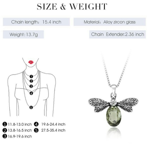 Dragon fly / Bee Pendant and Earring Set - Picture 3 of 6